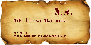 Miklóska Atalanta névjegykártya